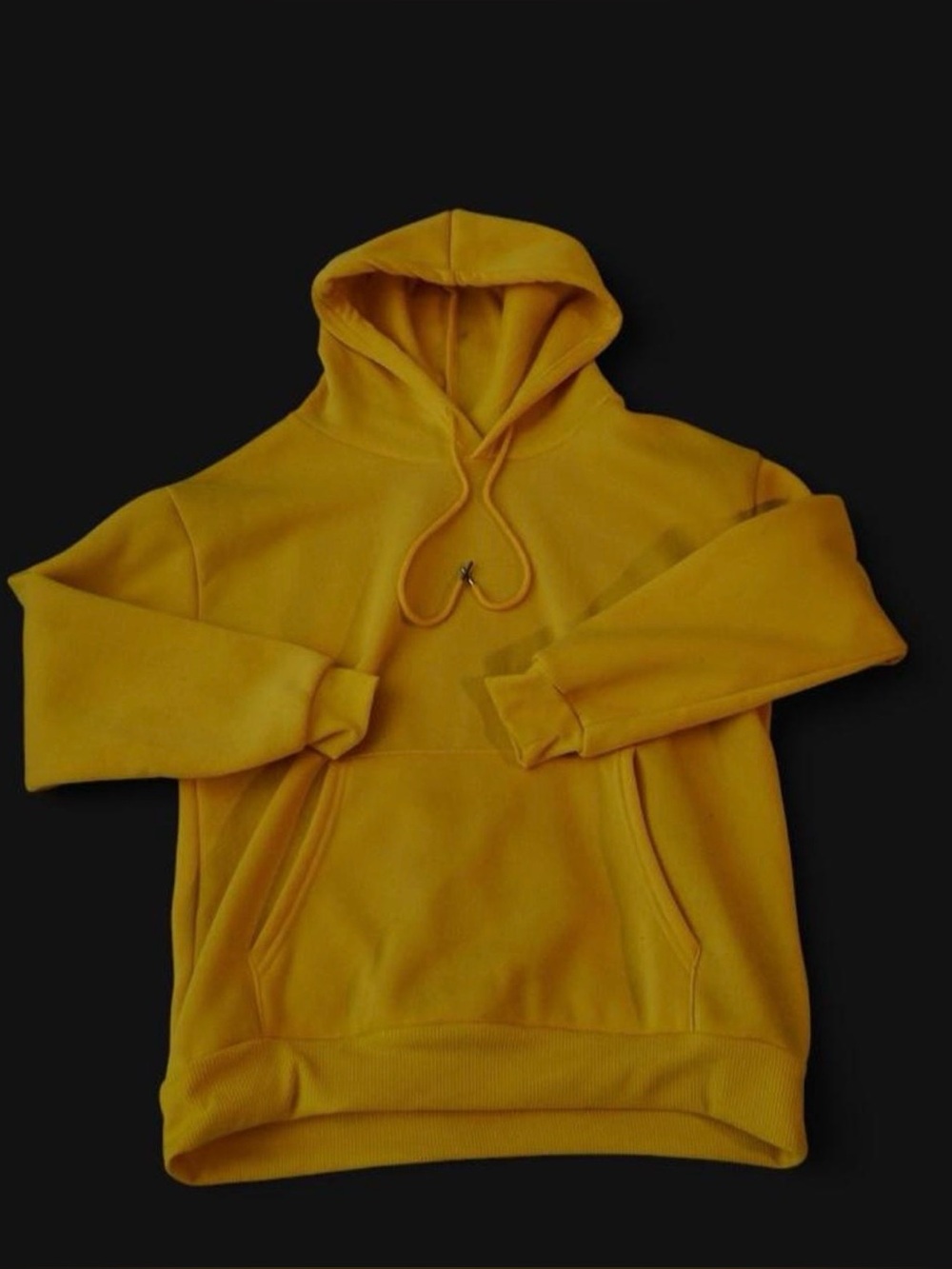 Yellow hoodie with silver hardware